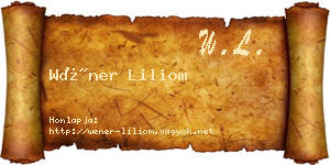 Wéner Liliom névjegykártya